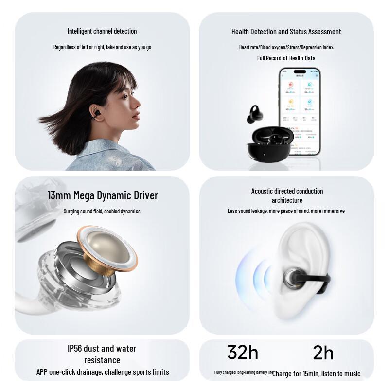 Edifier Lolli Clip Cloud-Feel Open-Ear Bluetooth Earbuds