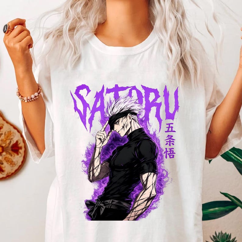 Jujutsu Kaisen Gojo Satoru Shirt, Anime Graphic Shirt, Dark Anime Graphic Tee, JJK Sweatshirt Hoodie, Gift for Anime Fans Men Women 4XL
