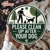 Metal Wall Sign Dog Poop Cleaning Up Vintage Paw Print Decor 19.8cm Outdoor