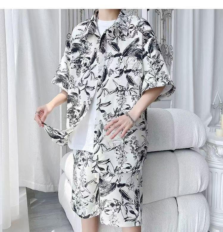 Retro Summer Short Sleeve Shirt Set - Youth Fashion & Breathable Design