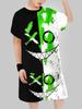 Boys Set Fashion 3D Printed Casual Pullover Short Sleeve Shorts T Sweatshirt, BoysOutdoor