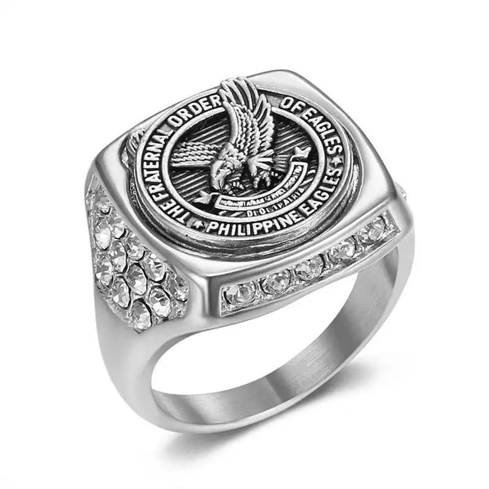Vintage 316L Stainless Steel Eagle Ring for Men Women Punk Hip Hop Fashion Animal Ring Party Charm Amulet Jewelry Dropshipping