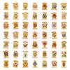 50/100 Pcs Vintage Floral Kraft Paper Style Stickers Aesthetic Waterproof DIY for Phone Suitcase Scrapbook Laptop Creative Decal
