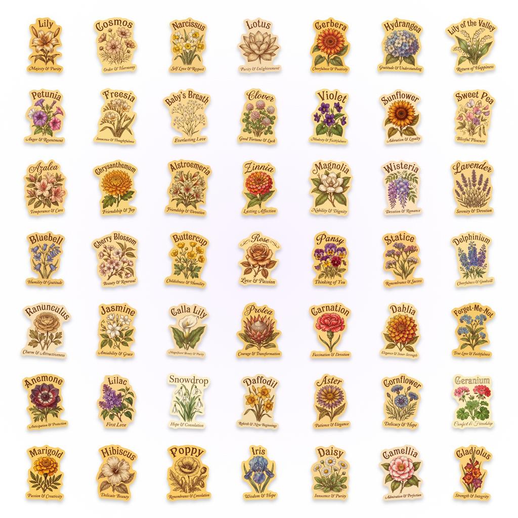 50/100 Pcs Vintage Floral Kraft Paper Style Stickers Aesthetic Waterproof DIY for Phone Suitcase Scrapbook Laptop Creative Decal