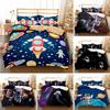 New Cartoon Astronaut Duvet Cover King Galaxy Space Bedding Set Microfiber Rocket Ship Space Adventure Comforter Cover