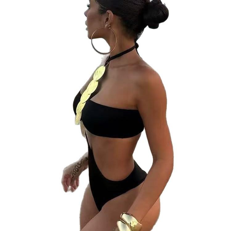 2026 Black Split Bikini Swimsuit Three-point Sexy Backless Strap Swimsuit