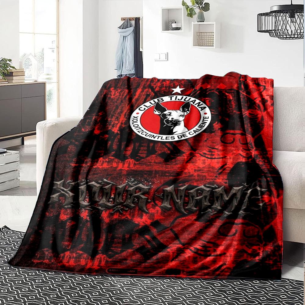 Name Custom Club Tijuana Print Flannel Blanket High Quality Warm Comfortable Cover for All Seasons Perfect for Gifts Home Decor