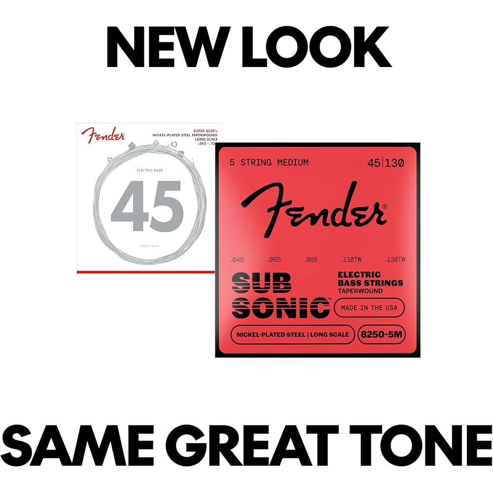 Fender Fender Electric Bass Strings SubSonic™ 8250-5M Bass Strings, Taperwound Nickel-Plated Stee...