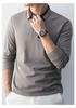 [Modal/Silk and Cashmere] Autumn and Winter High-end Light Luxury Long Sleeved T-shirt for Men's Polo Shirt
