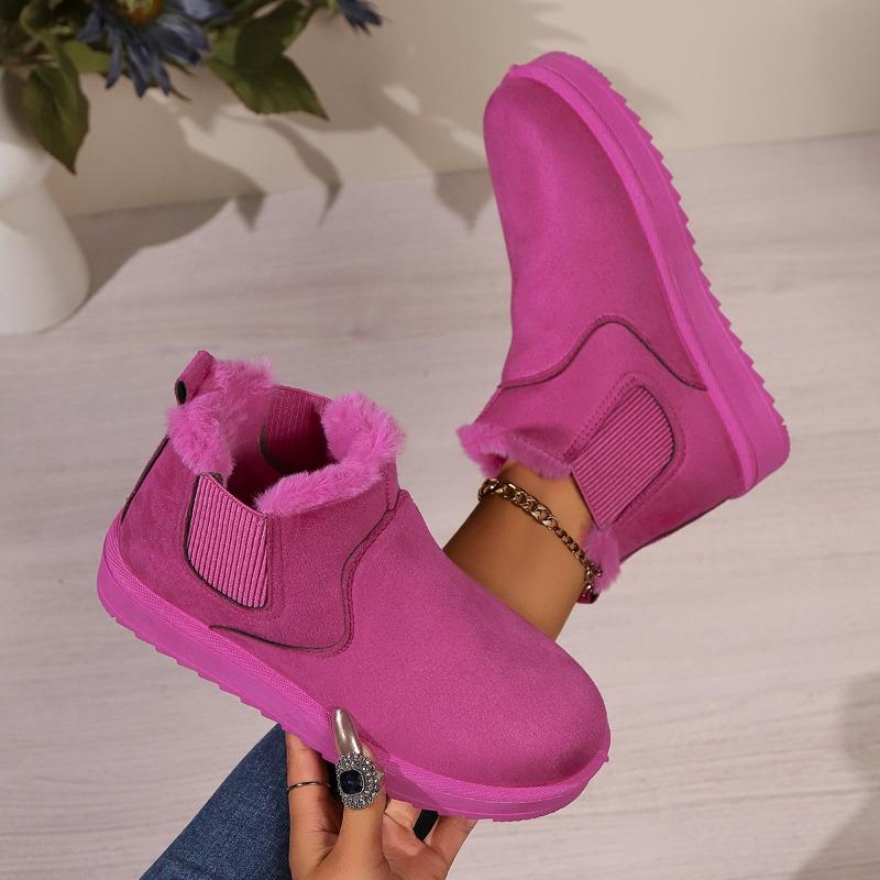 Fashion Big Size Snow Boots Women 2024 New Thickened and Fleece Winter Fashion Warm Slip-on Ankle Boots Cotton