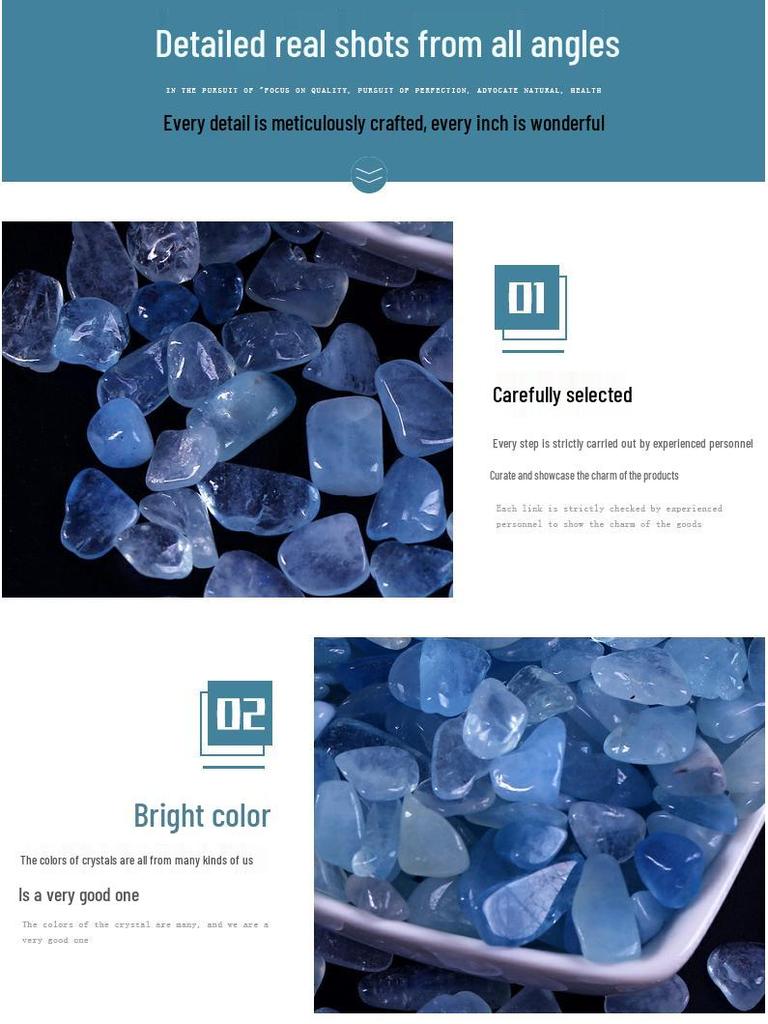 Natural Aquamarine Crushed Stone: Beryl Aquarium Decor & Children's Science Treasure