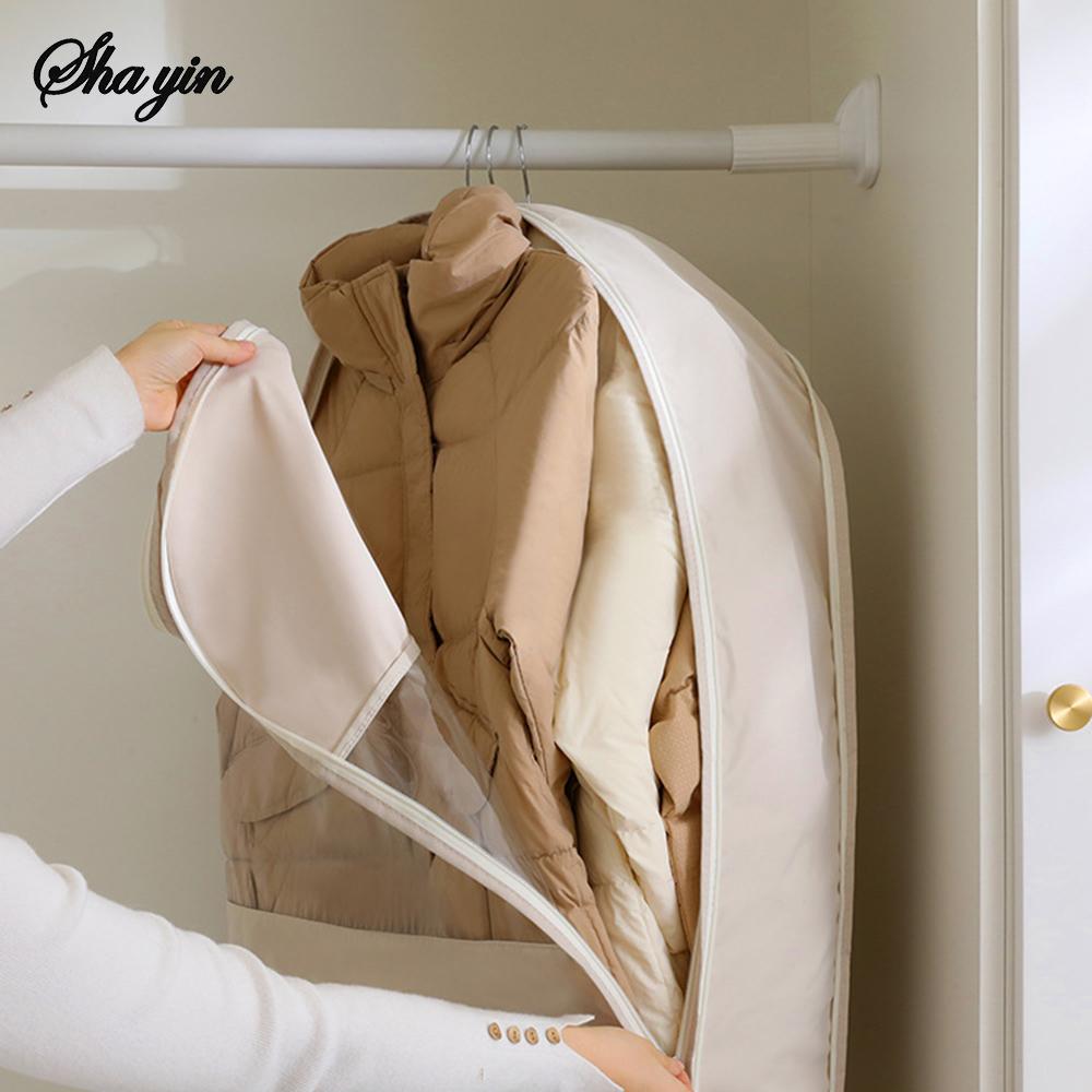 Sichtbare Kompression Hängebeutel für Daunenjacke - Staubschutz Kleideraufbewahrung Schrankorganizer für Haushalt