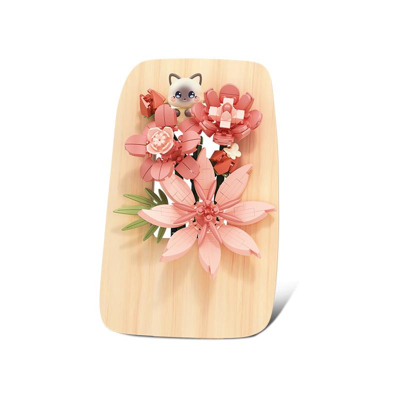 Senbao Building Block Flower Square Photo Frame Educational Assembled Toys Desktop Decoration