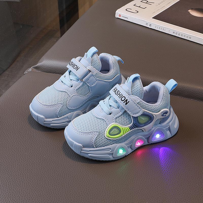 Mesh Light-Up Kids' Shoes for Spring & Autumn - Soft Sole, Casual Sports Sneakers for Boys & Girls Toddlers