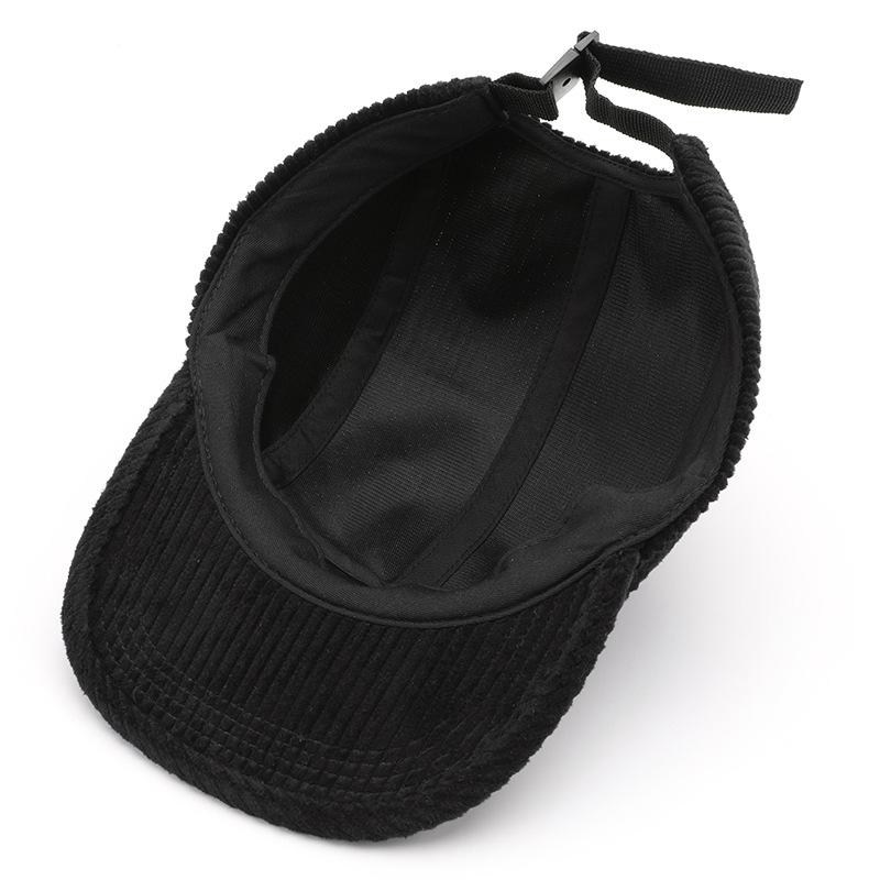 Hat Men's Retro Solid Color Light Board Corduroy Cap Outdoor Women's Travel Sunshade Warm Baseball Cap