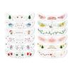 6pcs Christmas Face Tattoo Stickers Bells Bow Hearts Stars Ribbons Freckles Temporary Tattoo Stickers for Festival Party