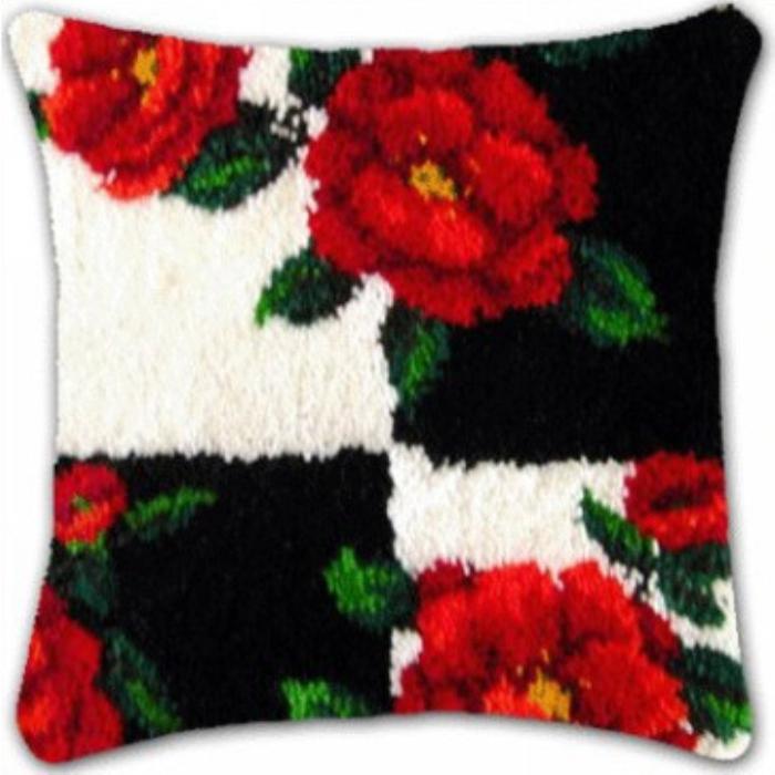 Latch Hook Rug Kits Pillowcase Flower Plants Series Pillow Material Package Handcraft Latch Hook Kits Embroidery Cushion Decor