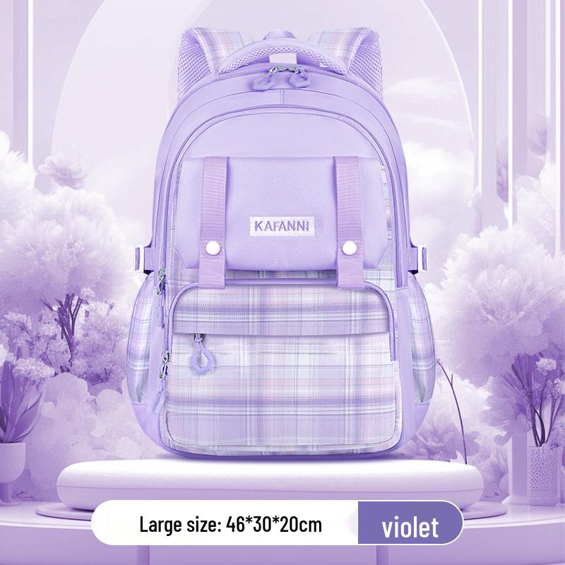 

2024 Милый Преппи Водонепроницаемый Рюкзак для Девочек, 3-6 классы - Большая Вместимость, Стильный и Прочный для Использования в Начальной или Средней Школе