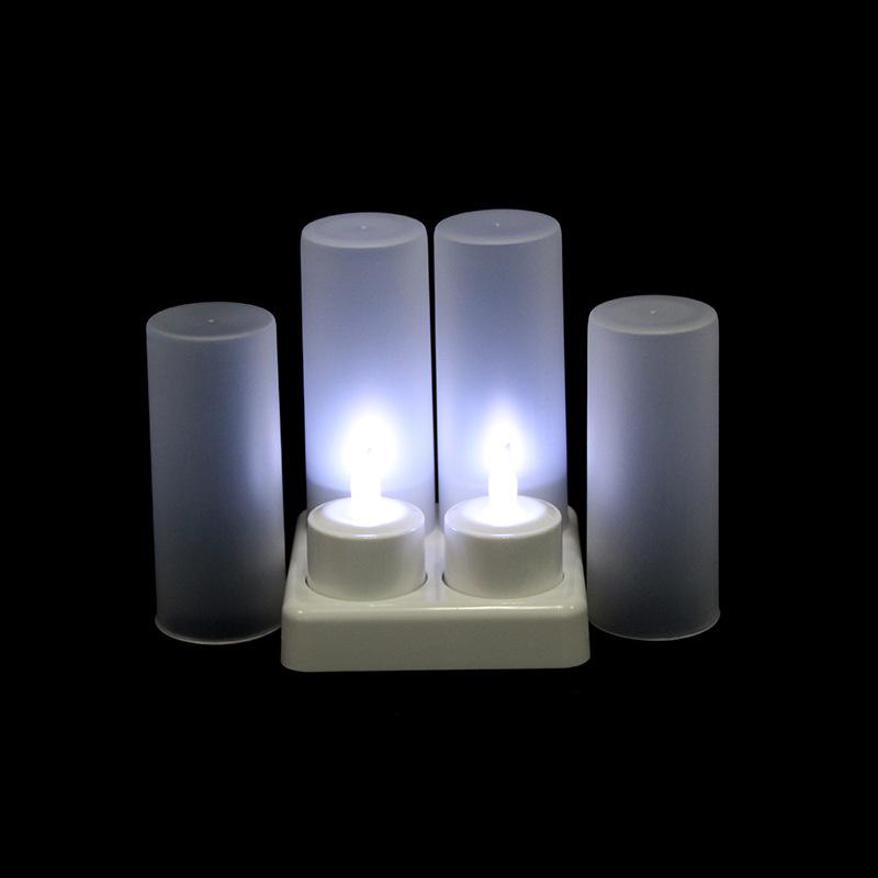 4-Pack Rechargeable LED Candles led Lamp Flameless Tealight Xmas Christmas Valentine Wedding Church Home Table Decoration