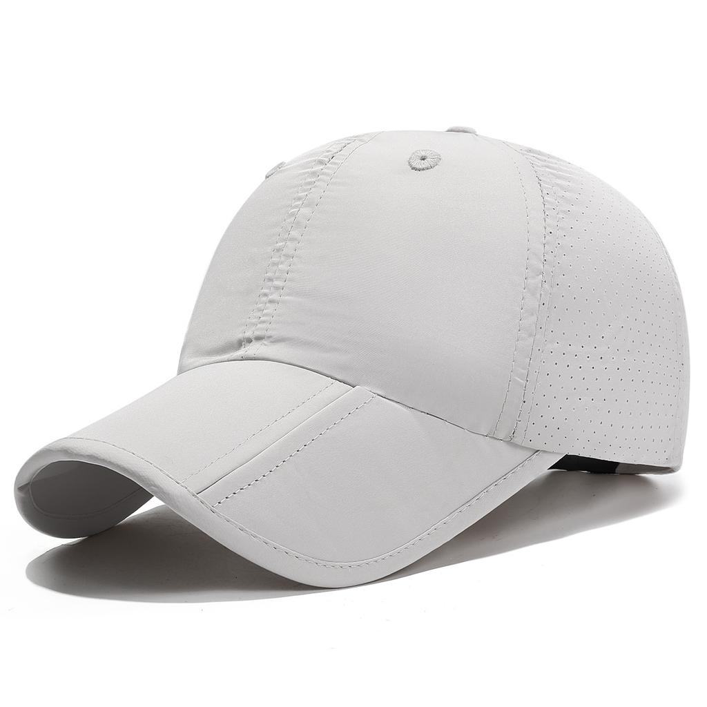 Summer New Quick-dry Three-fold Baseball Cap, Lightweight Perforated Plain Visor Cap, Stylish Sun Hat