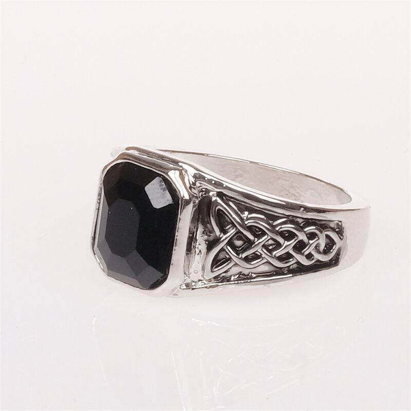 Men's Vintage Mayan Civilization Totem Black Zircons Rings Punk Party Engagement Wedding Banquet Personality Fashion High