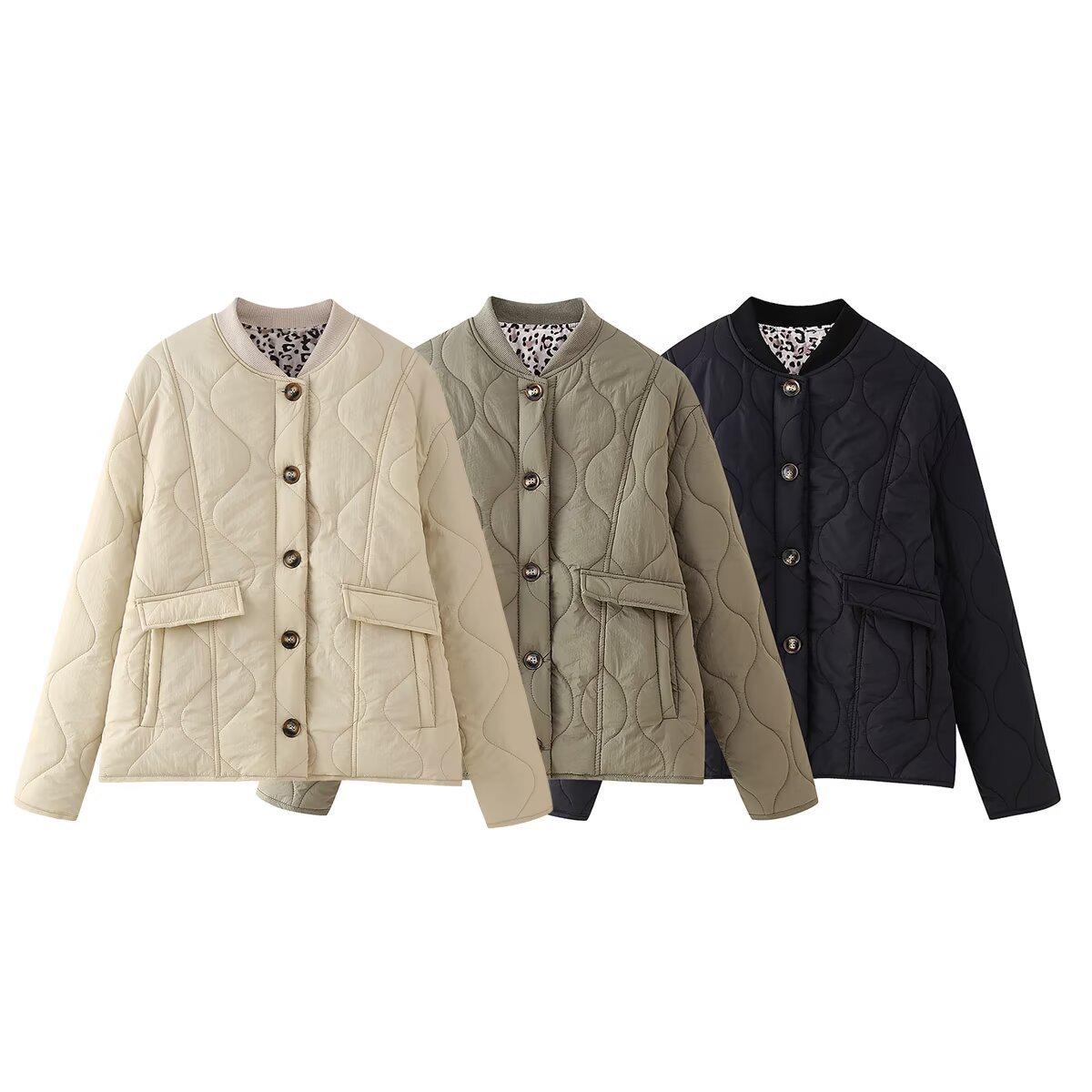 

2024 Autumn/Winter Women s Stand-Up Collar Casual Cotton-Padded Jacket Small абрикосовый