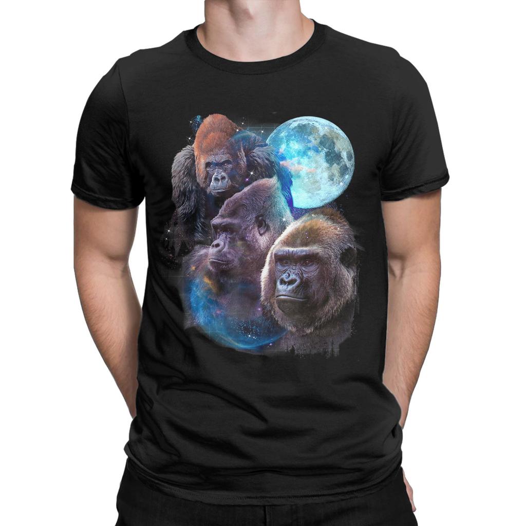 Gorilla Moon Gorilla Funny Great Ape Art Cool Primate Animal Lover Classic Funny Graphic 100% C