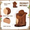 10 set Western Cowboy Boots Flower Boxes Centerpiece Boot Shape Box Decorations Western Theme Party Boot Gift for Wedding Supplies(Brown, Classic)