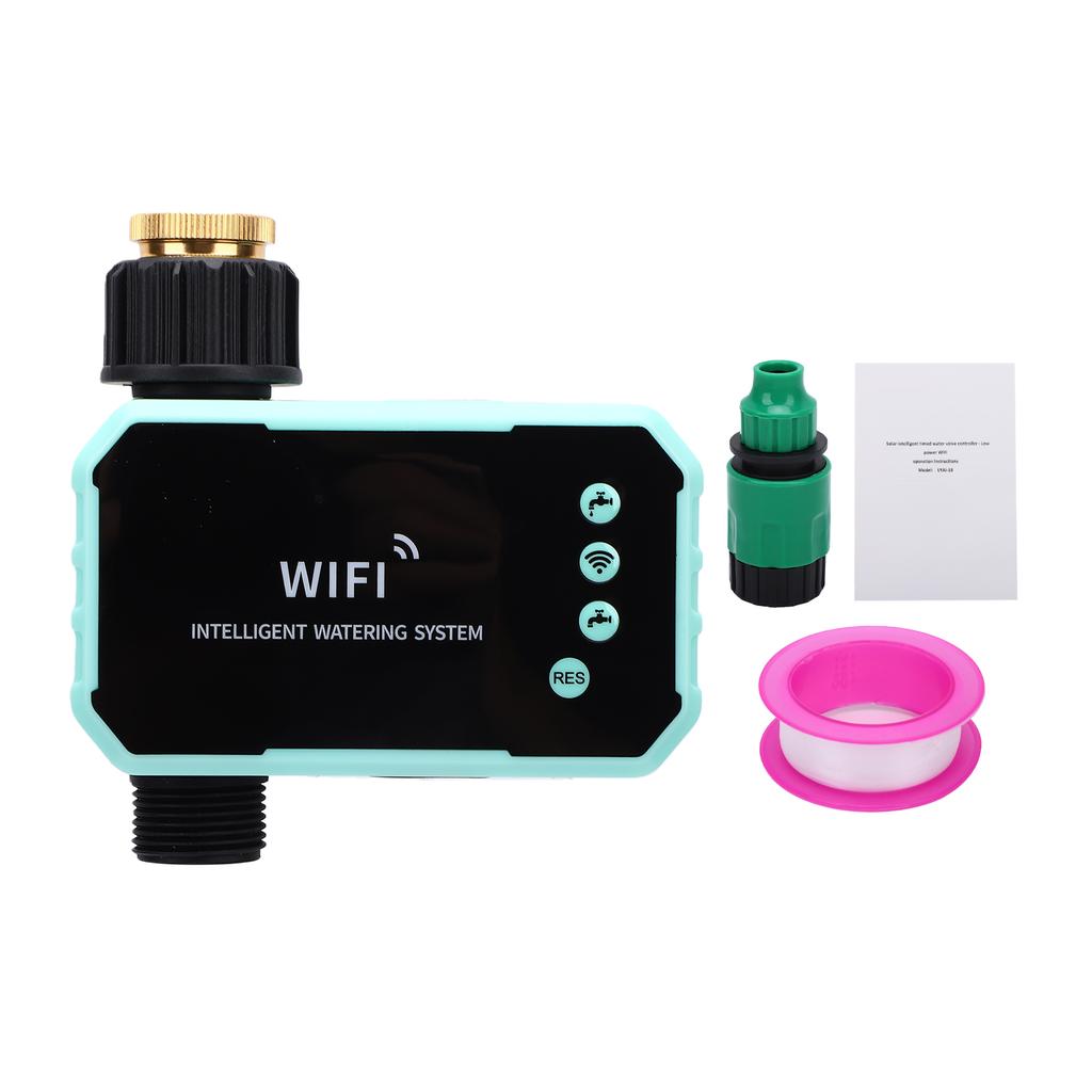 Sprinkler Timer, Solar WiFi Water Timer with APP Remote Control, Rain Sensor, Adjustable Panel, Outdoor Automatic