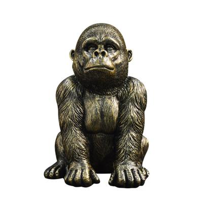 Gorilla Resin Statue Sitting Monkey Figurine Sculpture Industrial Home Decor