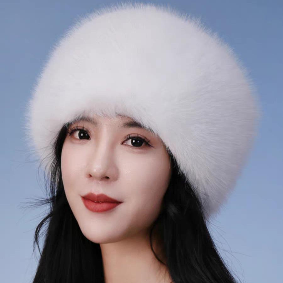 Luxury Faux Fox Fur Fisherman Hat: Thick, Warm Ear Protection, High-End Winter Snow Style