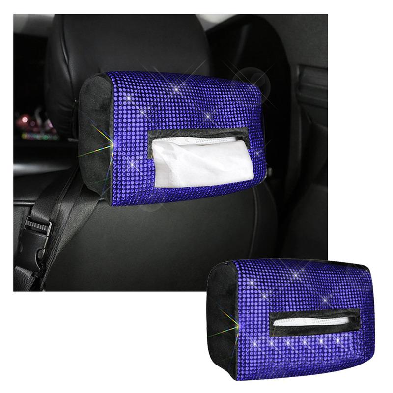 Diamond Car Tissue Box Universal Auto Interior Paper Towel Storage Bag Tissue Holder Auto Seat Back Headrest Hanging Paper Bag
