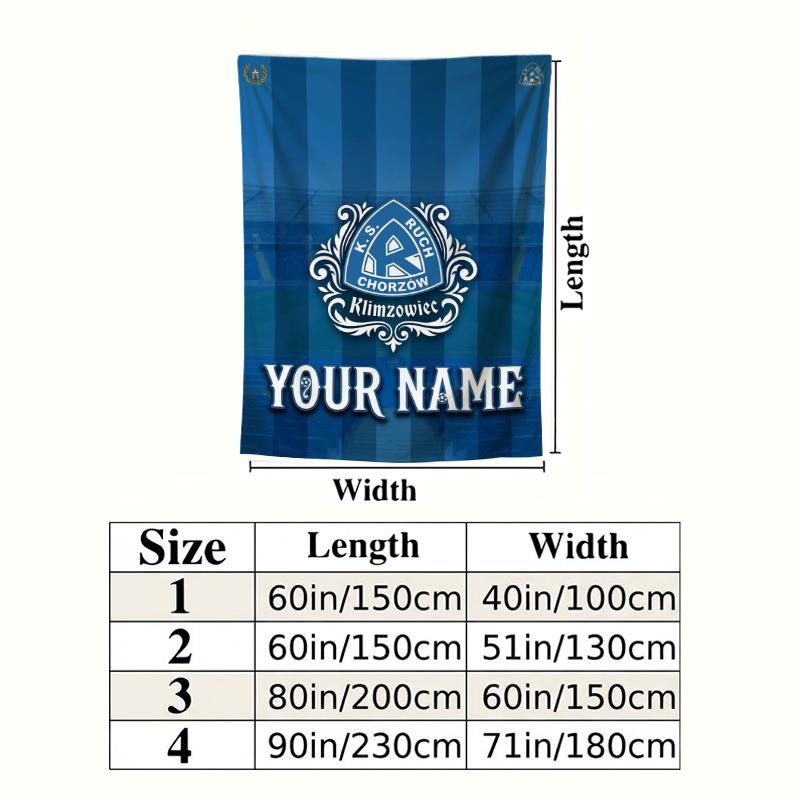 Custom Name Ruch Chorzw Wall Tapestry Aesthetic Wall Hanging Printed Fabric Blanket Decorative Tapestries for Bedroom Living Room Home Decor