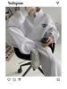 Women's 2024 Autumn/Winter Fleece-Lined Sweatshirt & Sweatpants Set - Fashionable Casual Two-Piece for Running or Sports