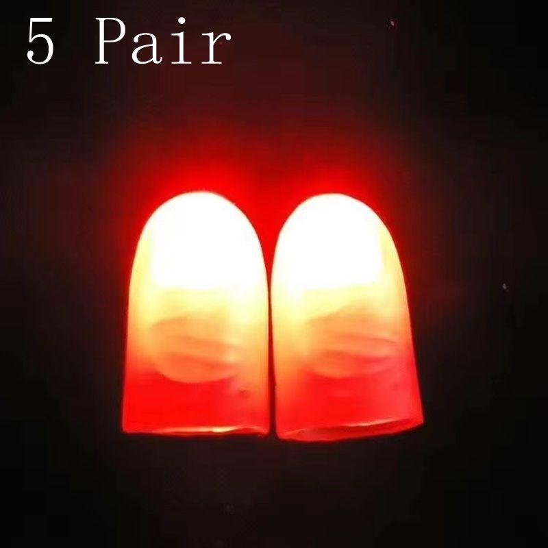 2Pcs Magic Light Up Finger Led Thumb Magic Trick Props Christmas New Year Party Novelty Funny Toys Glow In The Dark Kids Gifts