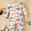 Newborn Baby Truck Long Sleeve Romper Baby-boys Sleep And Play Pjs Cartoon Pattern For 1-24 Months