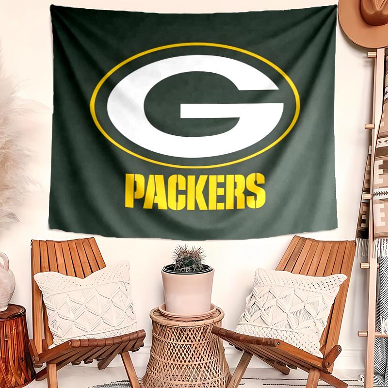 Green Bay Packers Tapestry Wall Hanging Room Background Cloth Home Decor Beach Mat Yoga Mat Sofa Bed Sheet