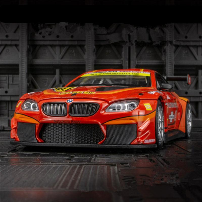 1:24 BMW M4 GT3 Alloy Sports Car Model Diecasts Metal Track Racing Car Model Simulation Sound and Light Collection Kids Toy Gift