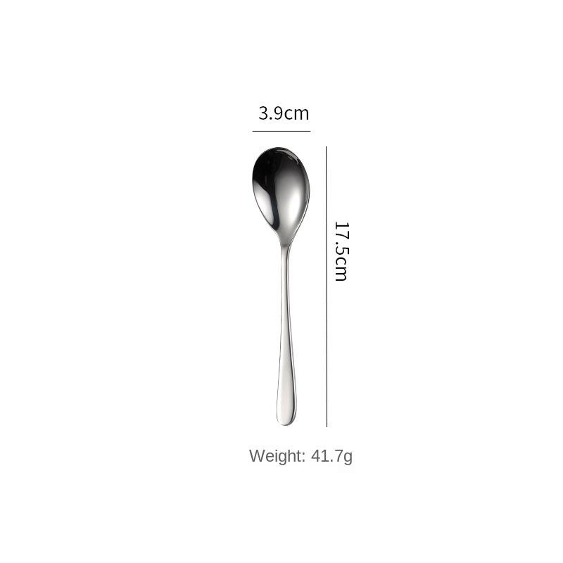 HANYANG Besteck aus 304 Edelstahl, Tafelgabel, Obstgabel, runder Löffel, Eisportionierer, Kante, rund, glatt, dick, Geschenke