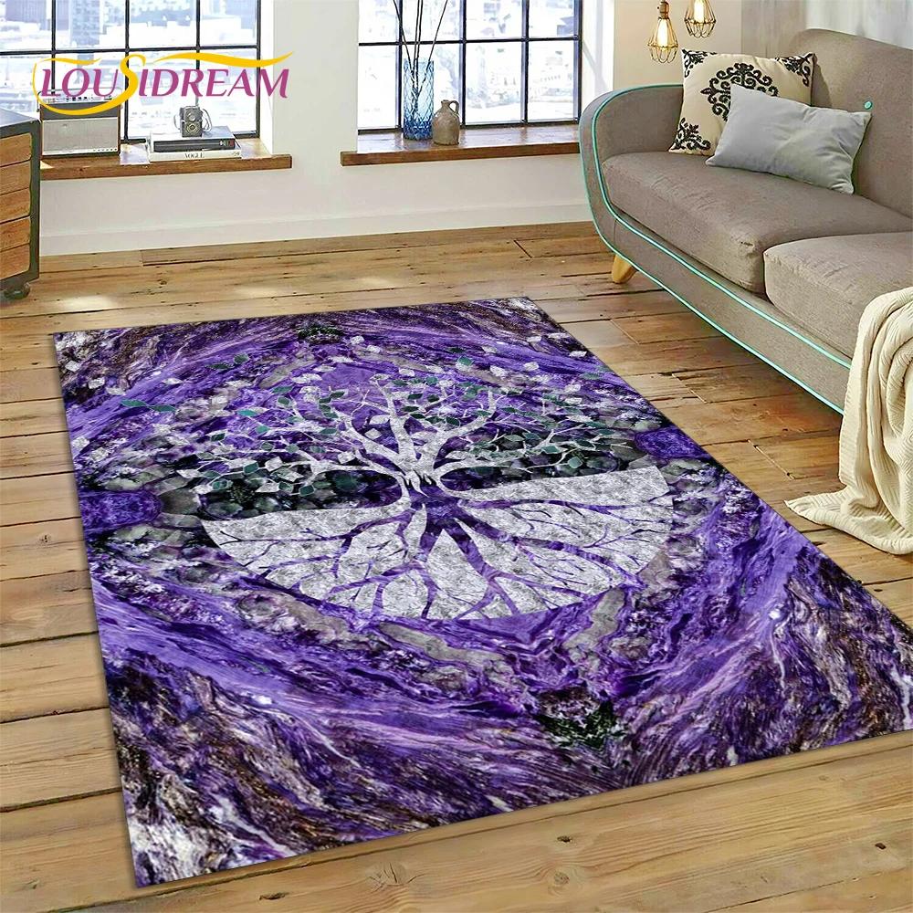 Nordic Mythology Yggdrasil Nature Tree of Life Carpet Rug for Home Living Room Bedroom Sofa Doormat Decor,kid Non-slip Floor Mat