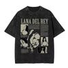 T-shirt Grafica Lana Del Rey Occhi Vintage Lavata Uomo Donna Moda T-shirt Oversize a Maniche Corte Maschile Casual Cotone