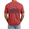 Men V Neck Short Sleeve T Shirt with Printed Pocket Relaxed Fit Lightweight Casual Top for Daily Wear