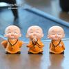 Zen Little Monk Ornaments: Cute Novice Tea Table Decor for Desk or Office