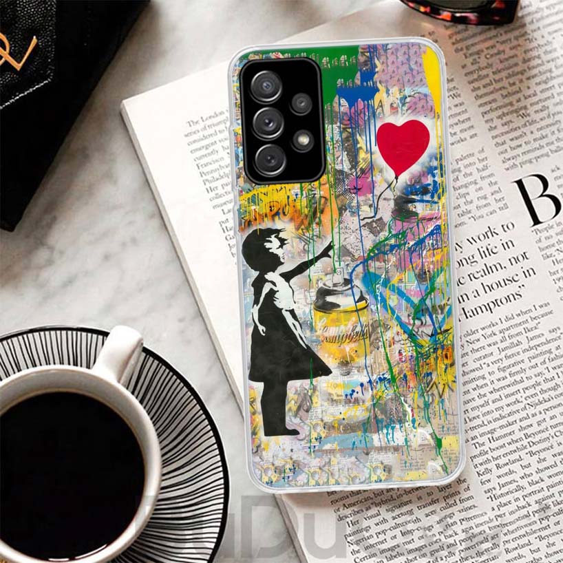 

Banksy Graffiti Art Cover For Samsung Galaxy A51 A50 A71 A70 Phone Case A21S A31 A41 A10 A20E A30 A40 A01 A11 A6 A7 A8 A9 Coque Samsung A30S(A50S)