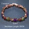 Fashion Colorful Zircon Bracelet Series for Women, Micro Paved Zircon Luxury Jewelry