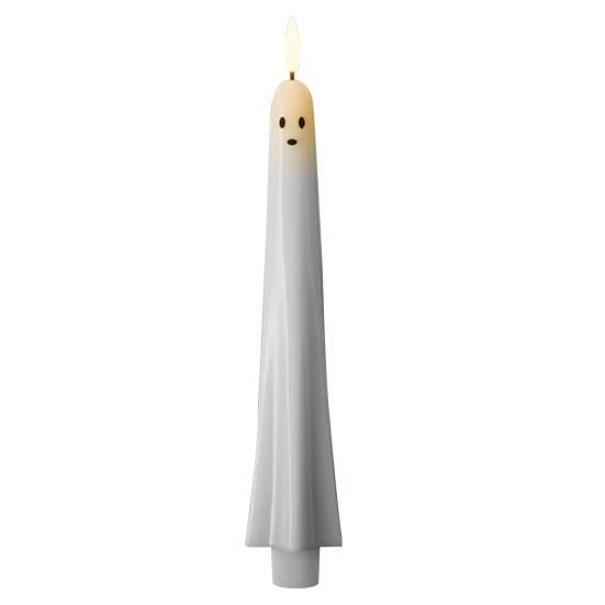 2/4Pcs Halloween Ghost Candle Light with Remote Timer Battery Powered Flickering Flameless Taper Candle