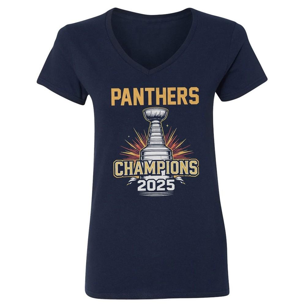 Hockey Champions 2025 Tribute Design - Florida Fans Ladies  V-Neck Tshirt Unisex T-Shirt L