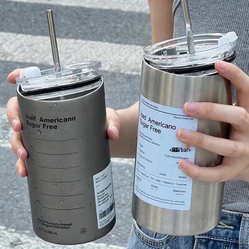 Stainless Steel Insulated American Travel Coffee Cup with Straw