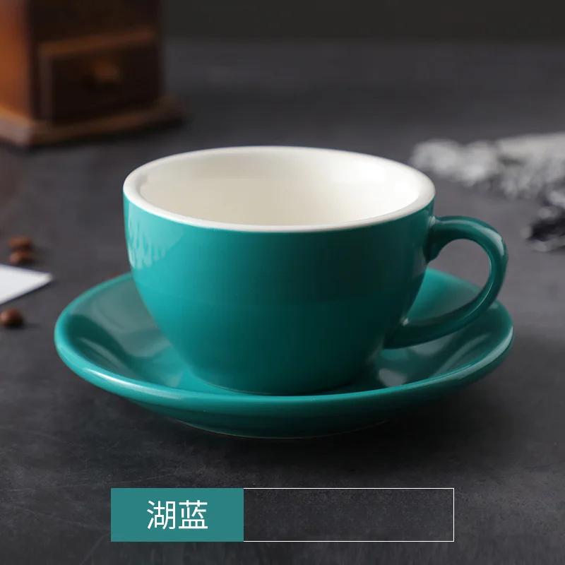 Glazură colorată, ceramică îngroșată, ceașcă cu latte pentru cappuccino, ceașcă profesională figurată, gură de competiție standard, ceașcă de cafea de 250 ml