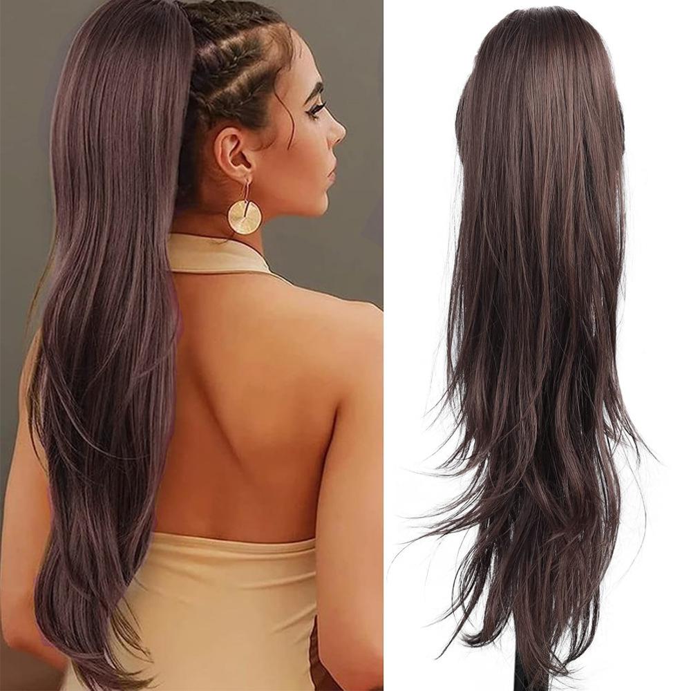 Weiblicher flauschiger Kunstfaser Mikro-Locken Kordelzug elastisches Netz Pferdeschwanz Perücke